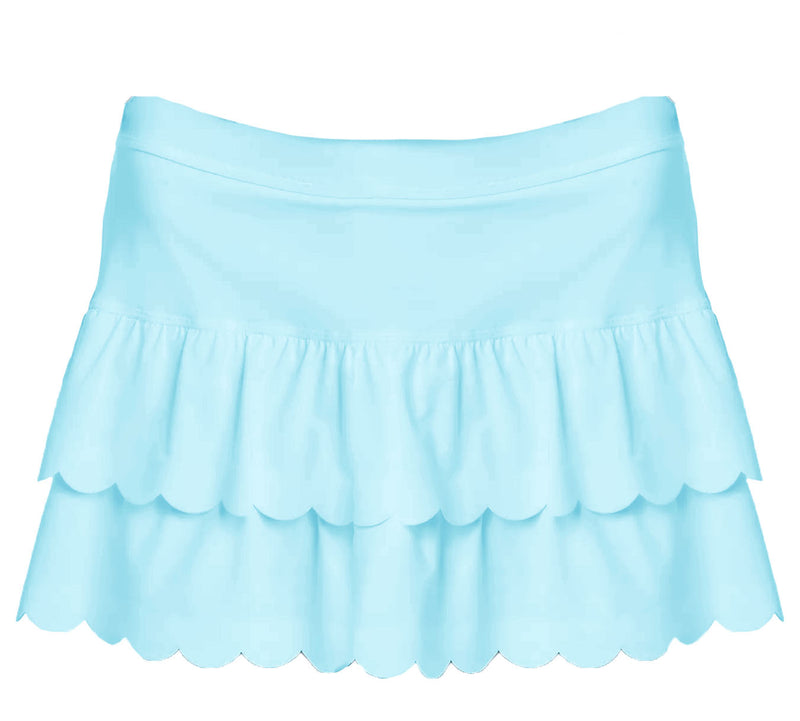 Scalloped Skort - Light Blue