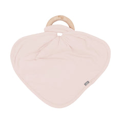 Lovey w/ Wooden Teething Ring - Blush