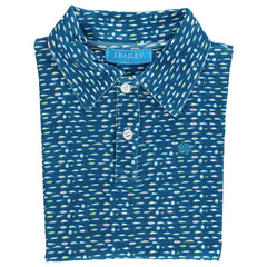 Lures on Blue Short Sleeve Performance Polo