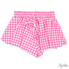 Butterfly Flowy Shorts - Pink Gingham