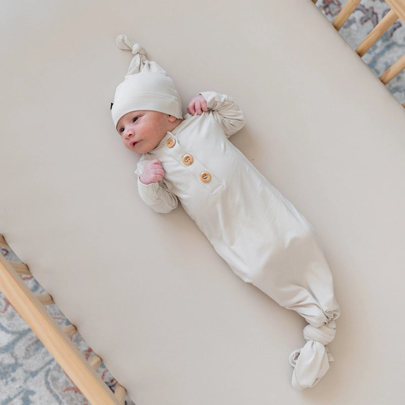 Knotted Gown Set - Oat