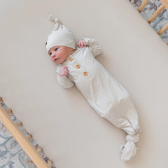 Knotted Gown Set - Oat