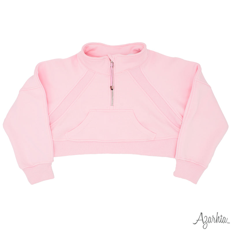 Oversized Cropped Sweatshirt - Pink