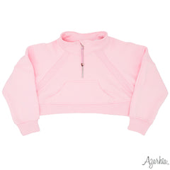 Oversized Cropped Sweatshirt - Pink