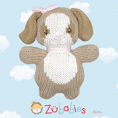 Dog Zubaby Knit Rattle - Pink