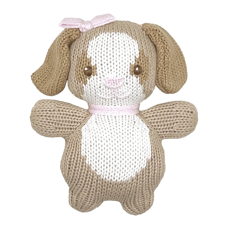 Dog Zubaby Knit Rattle - Pink