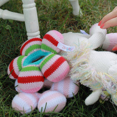 Pink Star Knit Rattle