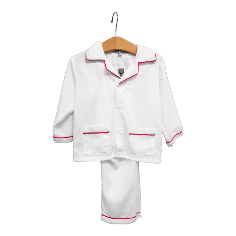 White w/ Red Trim Pajamas