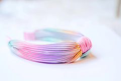 Rainbow Pleated Ombre Knot Headband