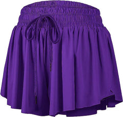 Butterfly Flowy Shorts - Purple