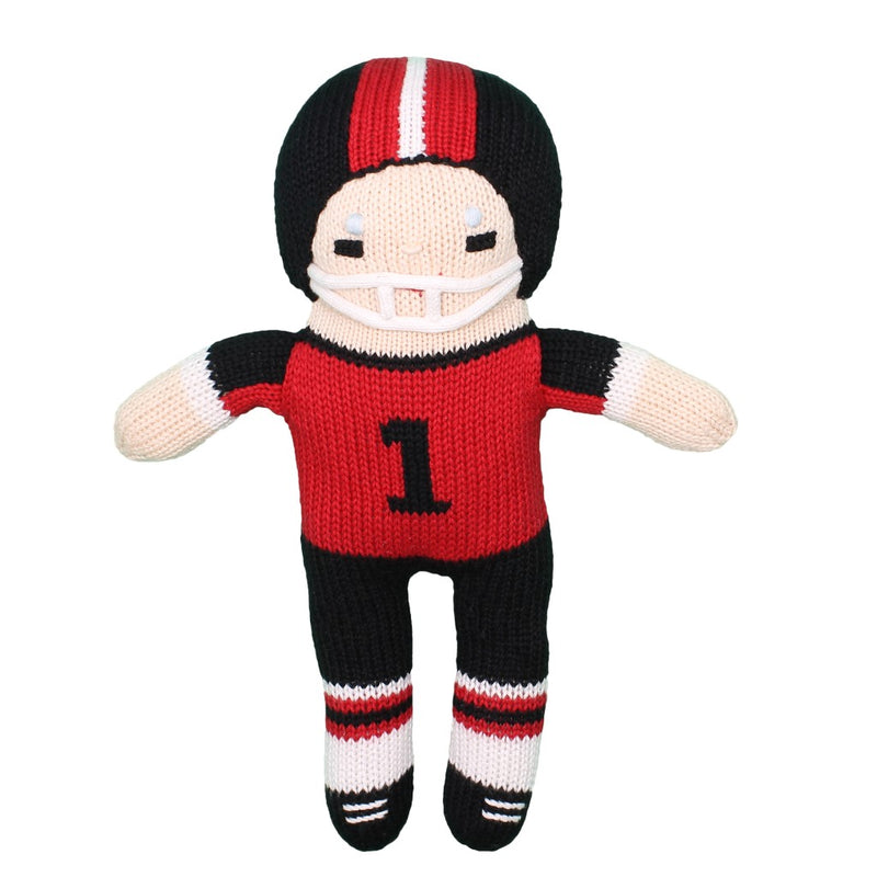 Football Player Crochet Rattle