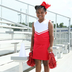 Cheer Uniform Skort Set - Red/White