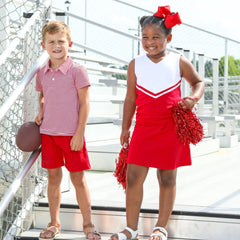 Cheer Uniform Skort Set - Red/White