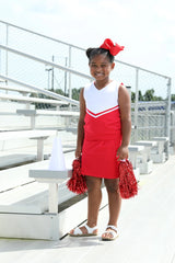 Cheer Uniform Skort Set - Red/White