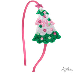 Christmas Tree Rhinestone Patch Headband