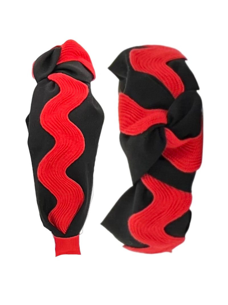 Red and Black Ric Rac Headband