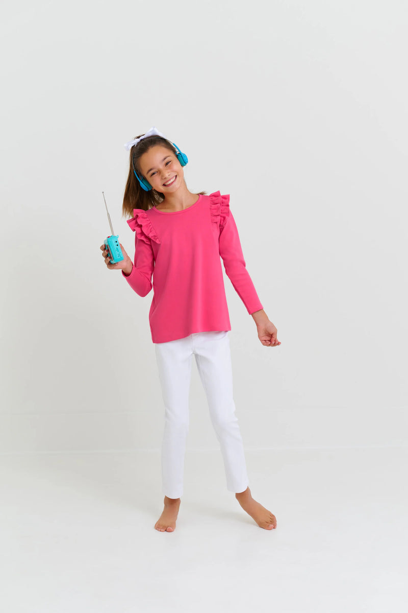 Long Sleeve Ruehling Ruffle Top