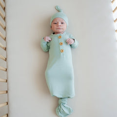 Knotted Gown Set - Sage