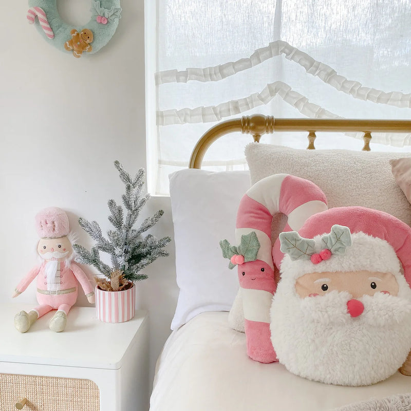 Pink Santa Accent Pillow