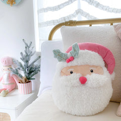 Pink Santa Accent Pillow