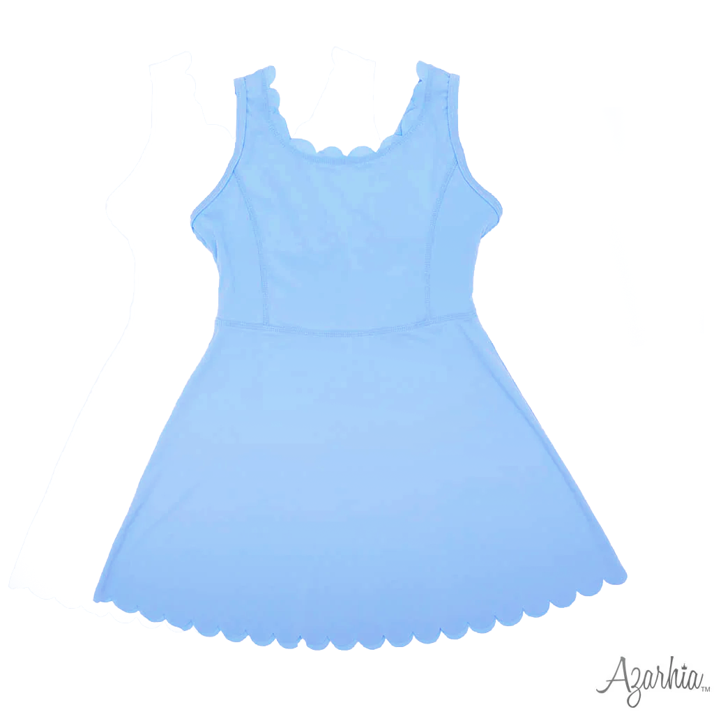 Light Blue Scallop Dress YS (6/7) Light Blue Scallop Dress YS (6/7)