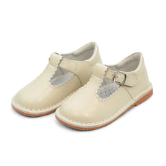 Selina Scalloped Mary Jane - Oatmeal