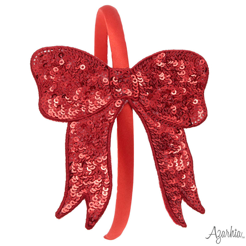 Red Sequin Bow Headband