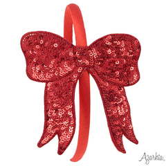 Red Sequin Bow Headband