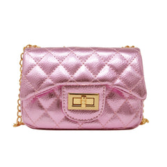 Pink Metallic Quilted Purse