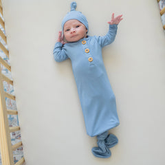 Knotted Gown Set - Slate