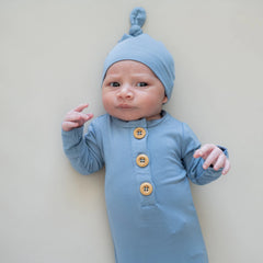 Knotted Gown Set - Slate