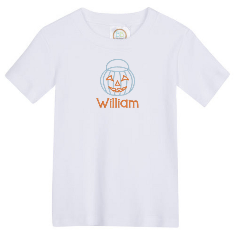 Personalized Halloween Boy's SS Tee - White