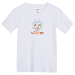 Personalized Halloween Boy's SS Tee - White