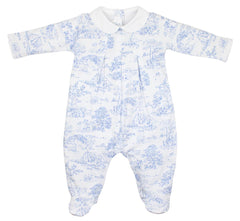 Blue Toile Footie