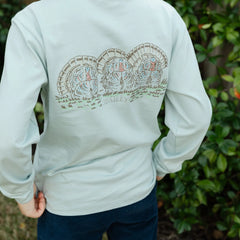 Turkey on Sage Long Sleeve Logo Tee