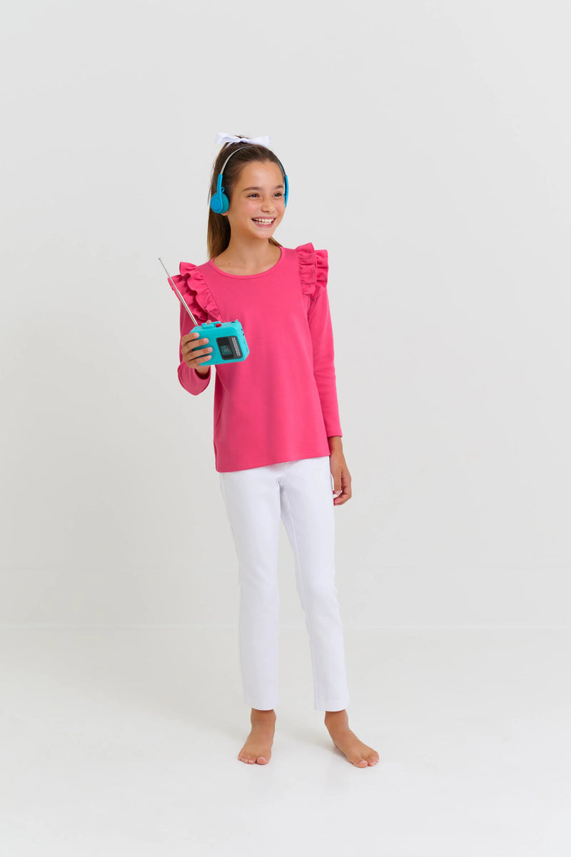 Long Sleeve Ruehling Ruffle Top