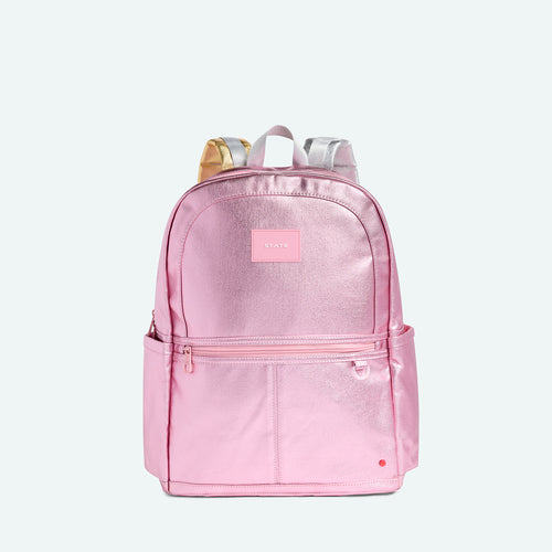 Kane Double Pocket Backpack - Pink/Silver
