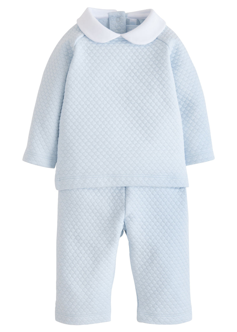 Quilted Pant Set - Blue