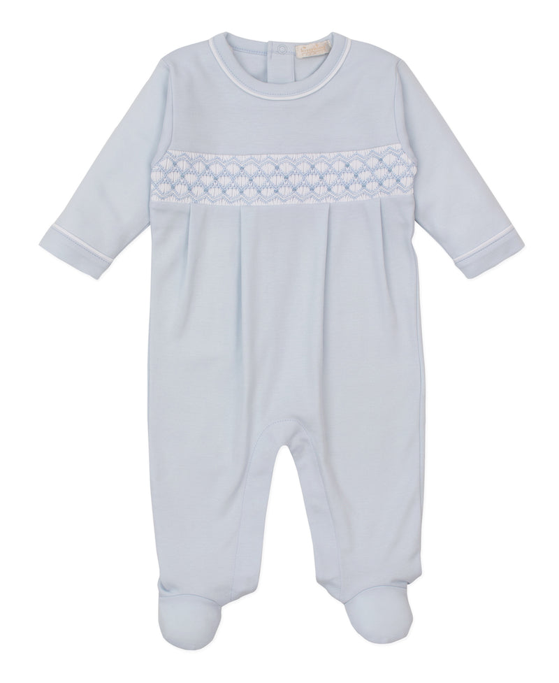 Blue Smocked Footie