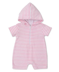 Terry Romper - Pink Stripes