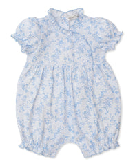 Blue & White Floral Playsuit