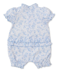 Blue & White Floral Playsuit