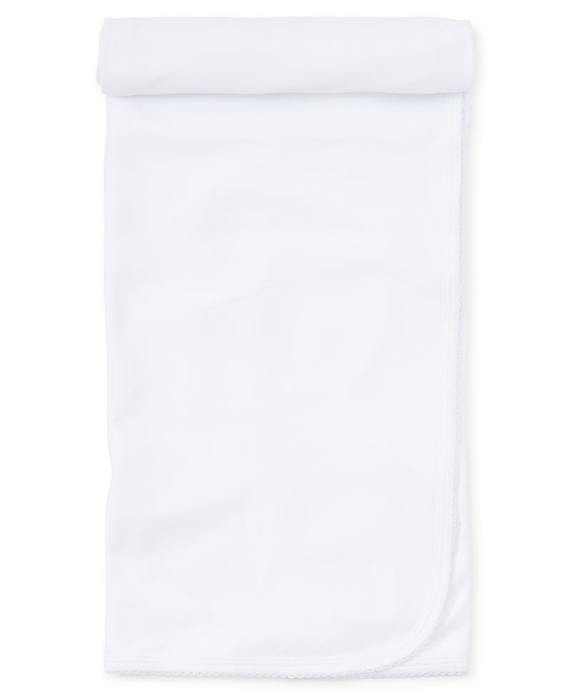Kissy Basic Blanket - White/Light Blue