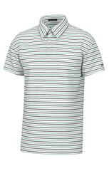 Humphrey Stripe Polo- Green/Brown/White