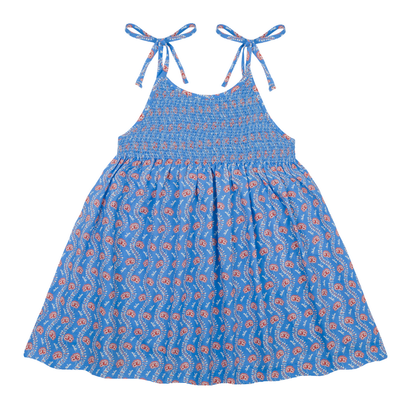 Blue Primrose Smock Tie Dress