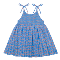 Blue Primrose Smock Tie Dress