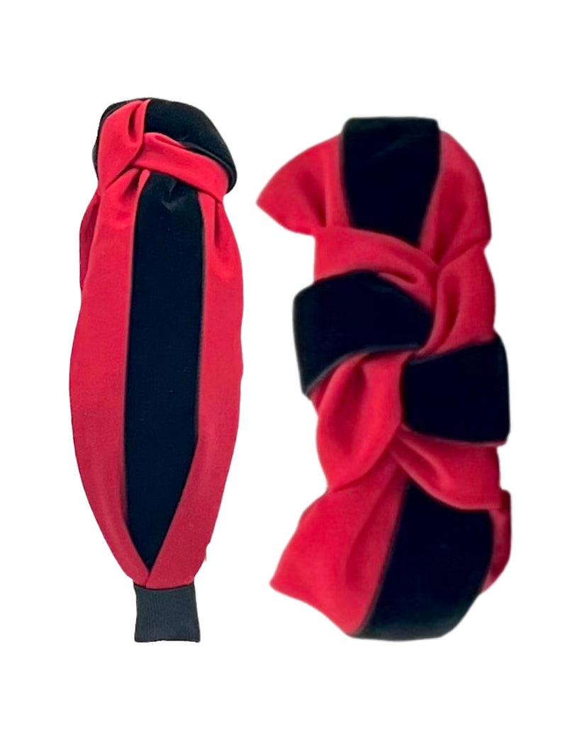 Red and Black Velvet Headband
