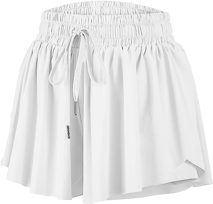 Butterfly Flowy Shorts White