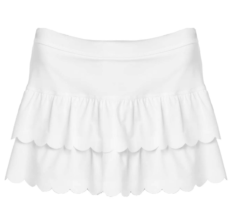 Scalloped Skort - White