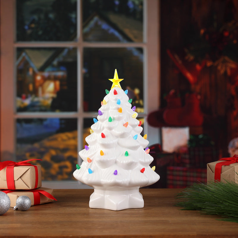 14" Nostalgic Tree - White